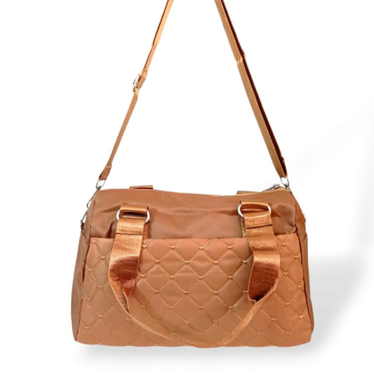 Quilted solid color shoulder/crossbody bag khaki hand/shoulder bags