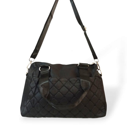 Quilted solid color shoulder/crossbody bag Black hand/shoulder bags