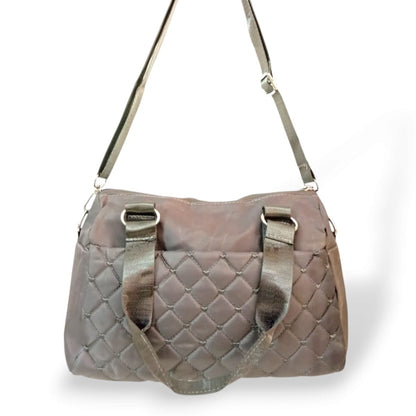 Quilted solid color shoulder/crossbody bag dark grey hand/shoulder bags