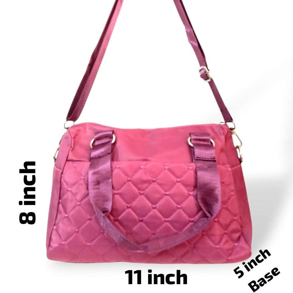 Quilted solid color shoulder/crossbody bag mid pink hand/shoulder bags