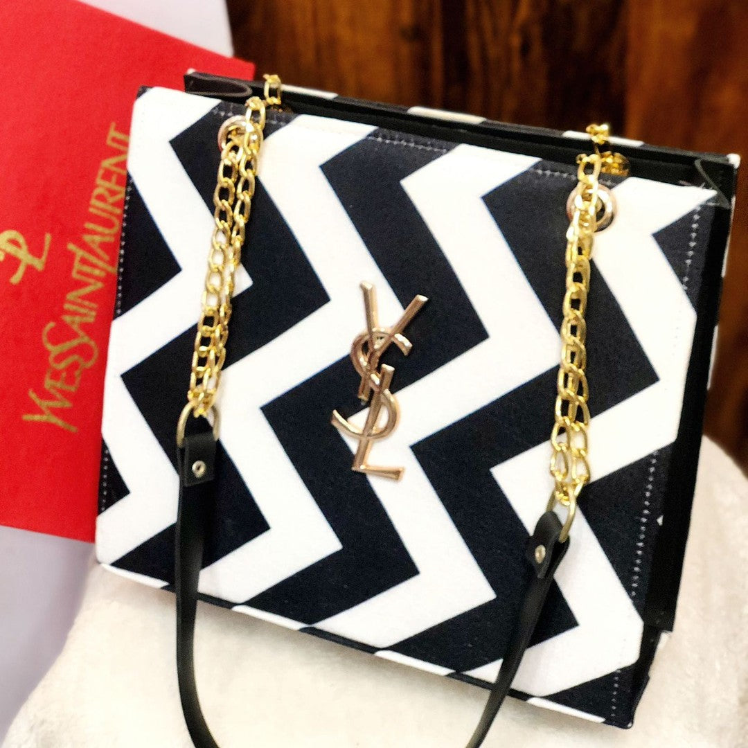Printed square shoulder bags zig zag design shoulder bags