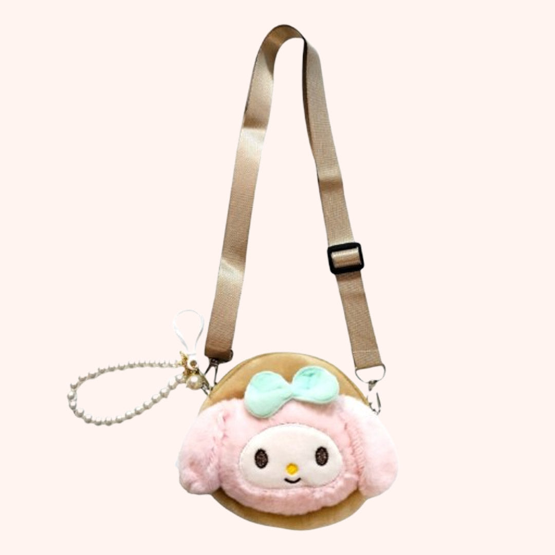 Cute lamb hand / shoulder purse Beige kids purse