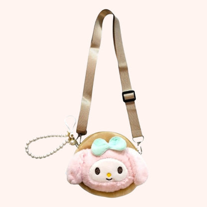 Cute lamb hand / shoulder purse Beige kids purse