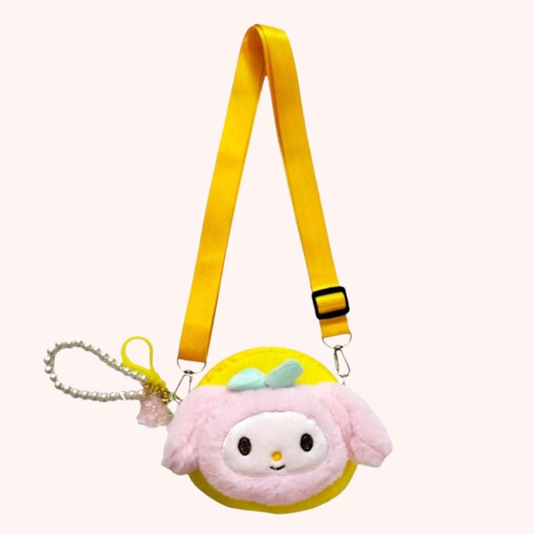 Cute lamb hand / shoulder purse Yellow kids purse