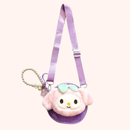 Cute lamb hand / shoulder purse Purple kids purse