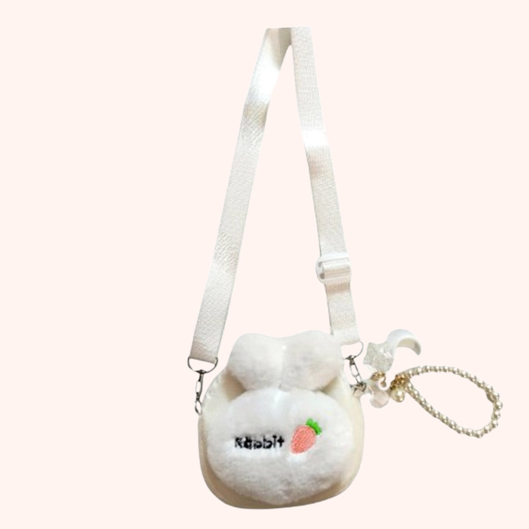 Cute rabbit hand / shoulder purse White kids purse