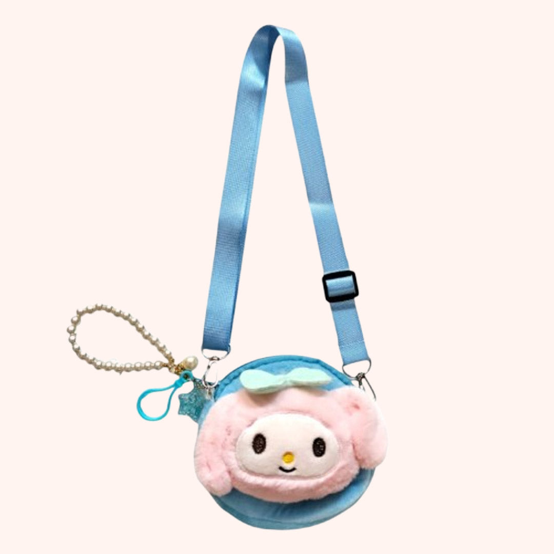 Cute lamb hand / shoulder purse light blue kids purse