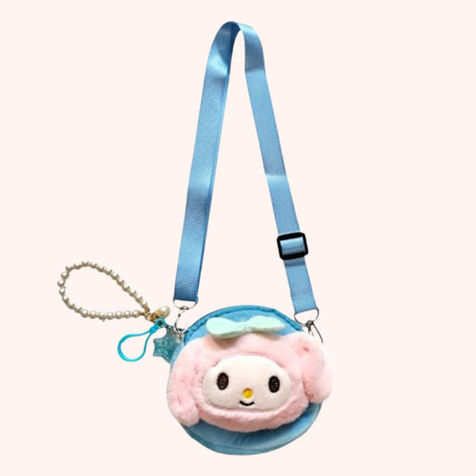 Cute lamb hand / shoulder purse light blue kids purse
