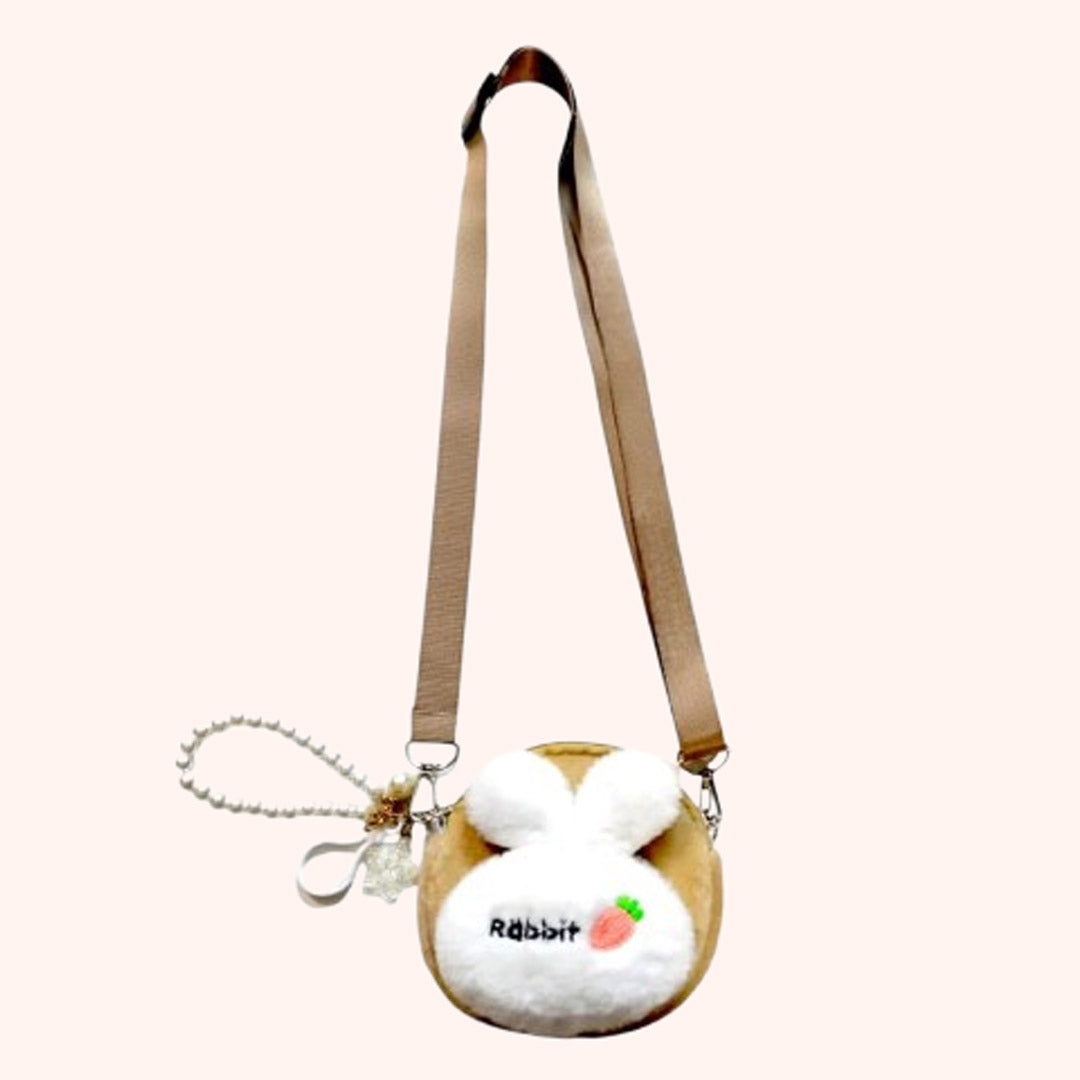 Cute rabbit hand / shoulder purse Beige kids purse