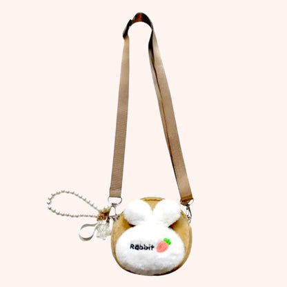 Cute rabbit hand / shoulder purse Beige kids purse