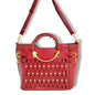 Elegant stylish crystal studded hand / shoulder bag dark red hand/shoulder bags