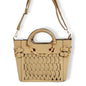 Elegant stylish crystal studded hand / shoulder bag Beige hand/shoulder bags