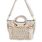 Elegant stylish crystal studded hand / shoulder bag cream hand/shoulder bags
