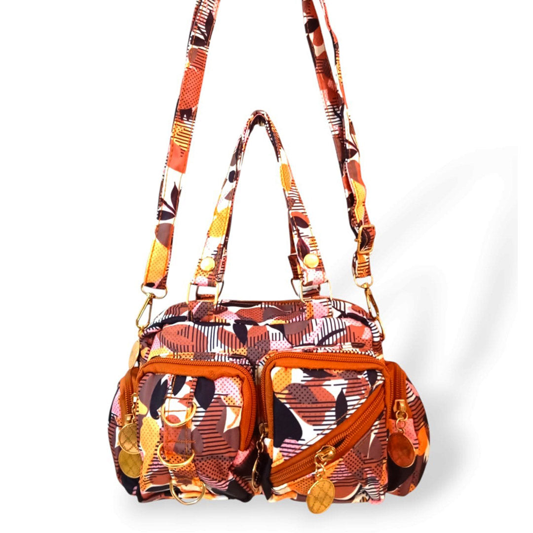 Small premium printed shoulder bags Orange hand/ shoulder/ crossbody bags