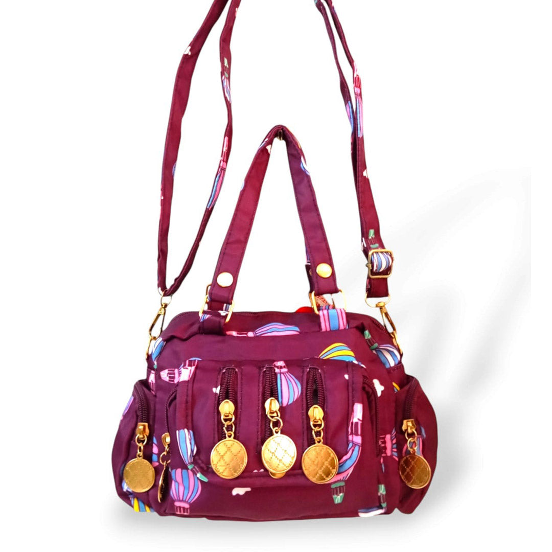 Small premium printed shoulder bags Purple hand/ shoulder/ crossbody bags