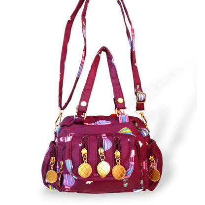 Small premium printed shoulder bags Purple hand/ shoulder/ crossbody bags