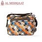 Brown puzzle triple zipper bag shoulder bag / crossbody bag
