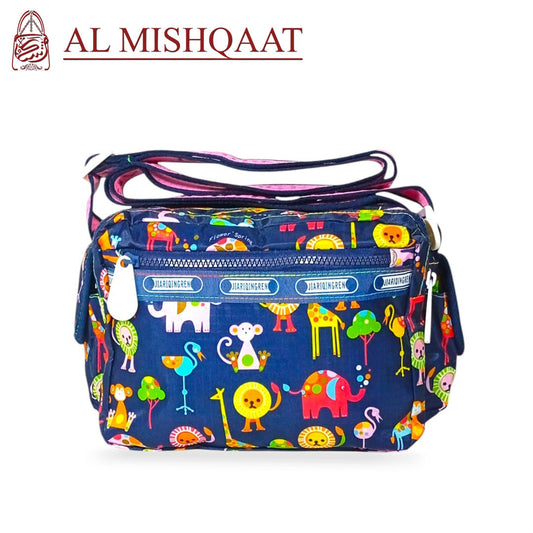 Animal design triple zipper bag shoulder bag / crossbody bag