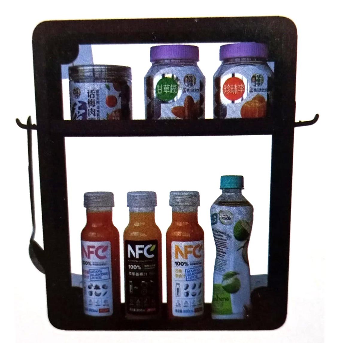 Wall mounted storage rack Black kitchen accessories
