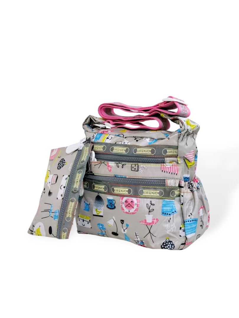 Grey White Zipper Crossbody Bag black and grey hand/ shoulder/ crossbody bags
