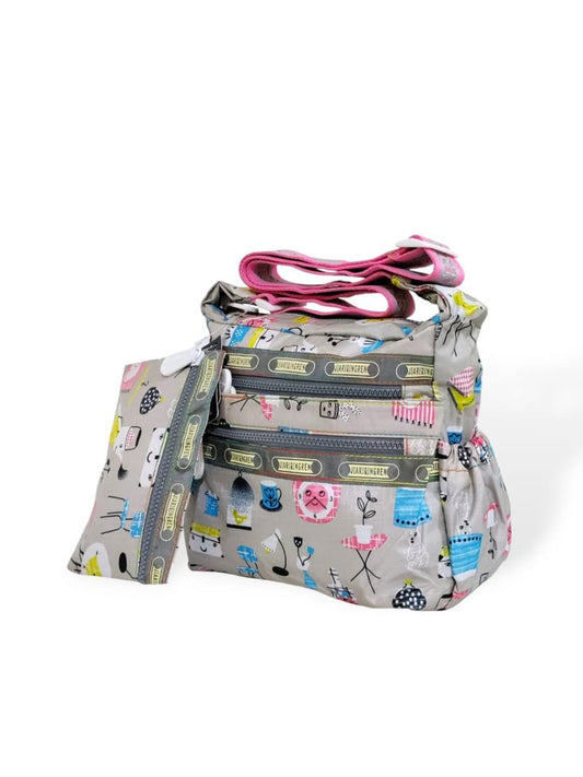 Grey White Zipper Crossbody Bag black and grey hand/ shoulder/ crossbody bags