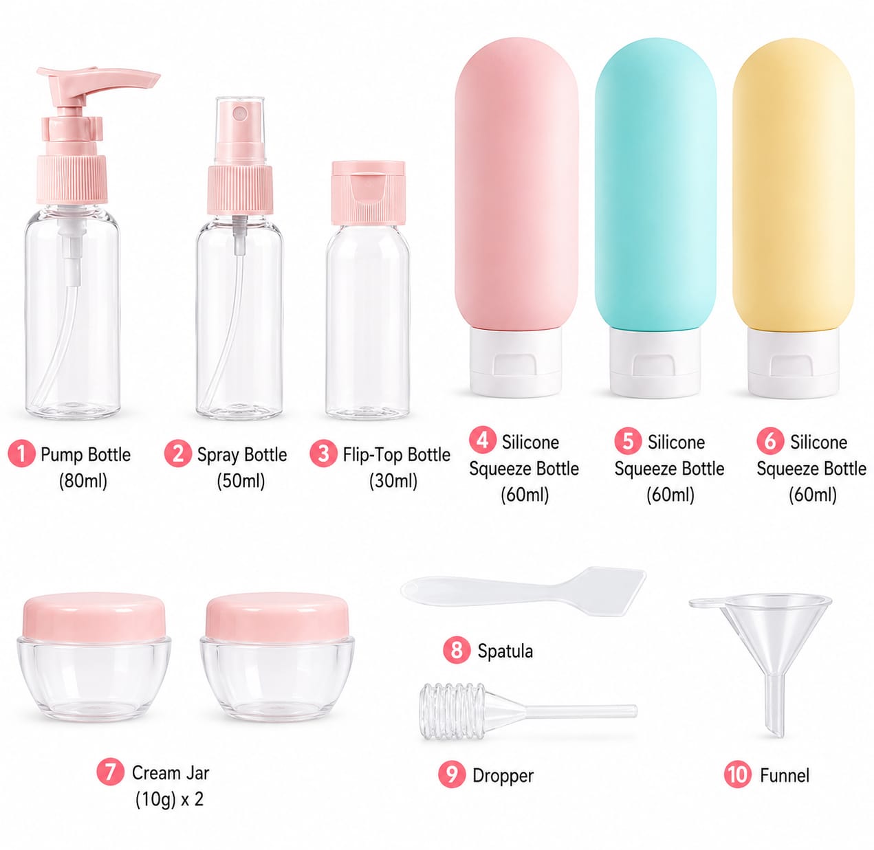 11 PCS Travel Bottle Set
