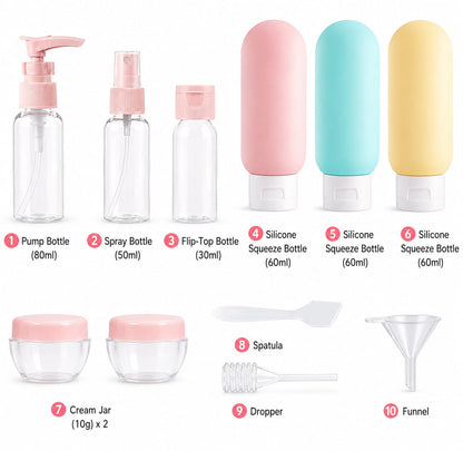 11 PCS Travel Bottle Set
