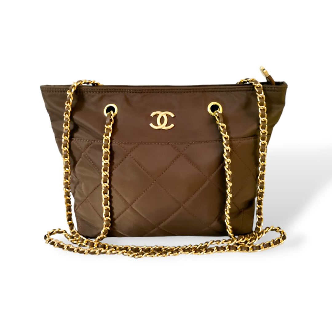 Elegant High-End Long Gold Chain Shoulder Bags Brown hand/ shoulder bags