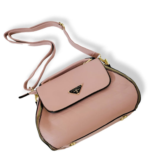Imported artificial leather satchel bag light Pink satchel bag