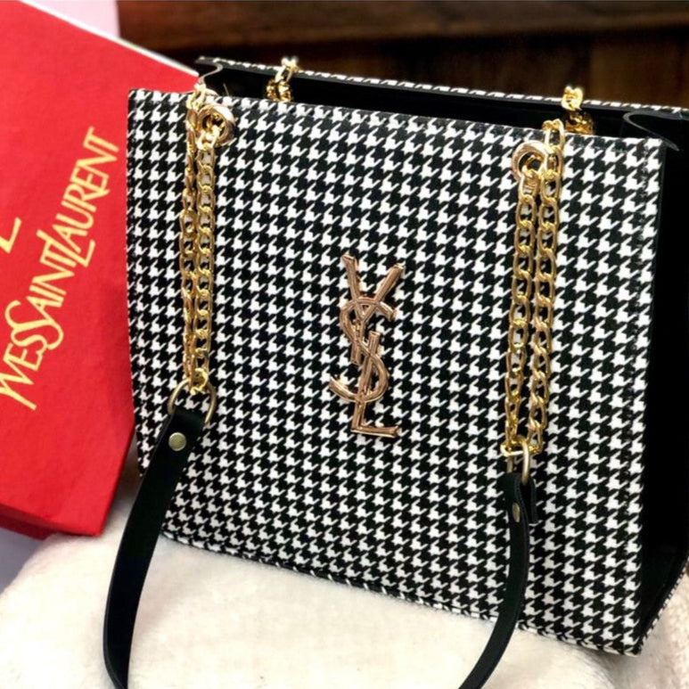 Printed square shoulder bags black & white shoulder bags