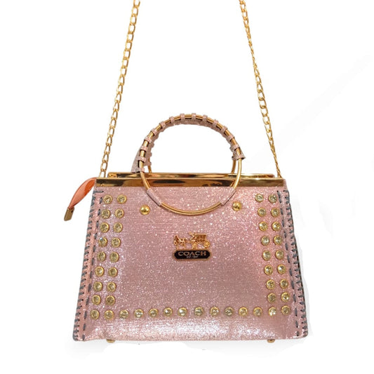 Bridal premium shiny hand / shoulder bag peach hand/shoulder bags