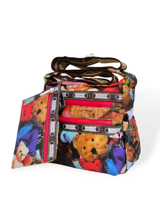 Brown Bear White Zipper Crossbody Bag Brown hand/ shoulder/ crossbody bags