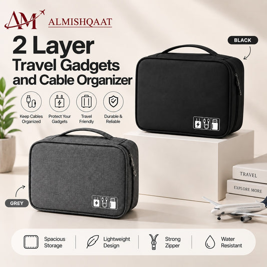 2 Layer Travel Gadgets And Cables Organizer