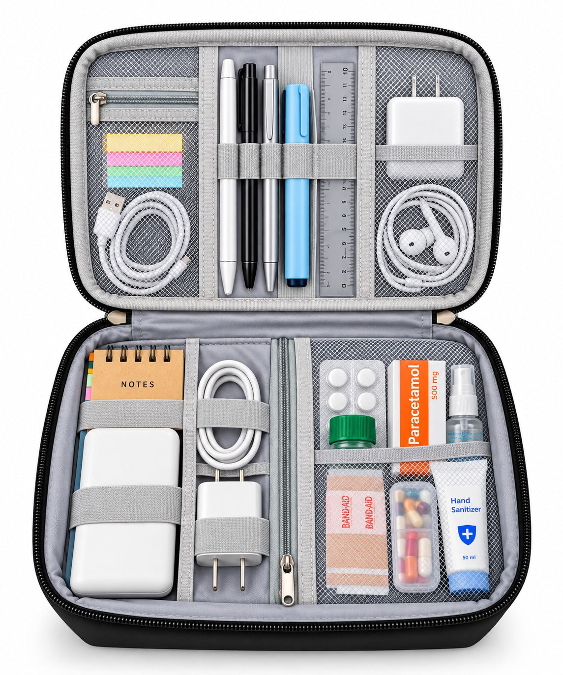 2 Layer Travel Gadgets And Cables Organizer