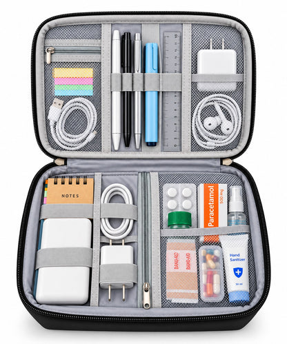 2 Layer Travel Gadgets And Cables Organizer