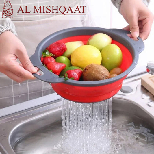 Large silicone foldable strainer adjustable