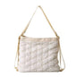 Quilted 3ways tote/backpack for women White tote bag/handbag/shoulderbag/backpack