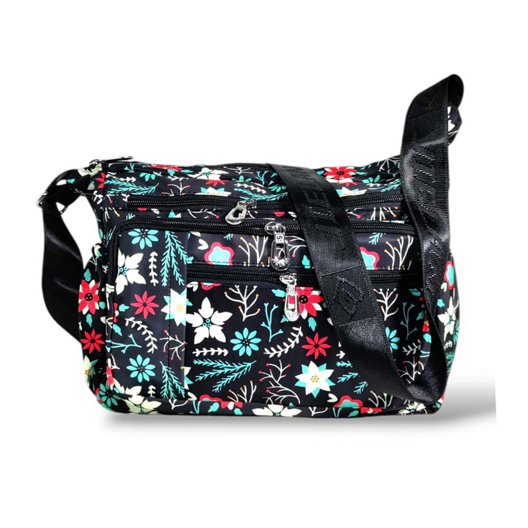 Elite floral large crossbody bags Black crossbody bags / shoulder bag