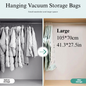 hanging vacuum storage bags for clothes, Large size.