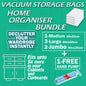 Vacuum Storage Bags Home Organiser Bundle