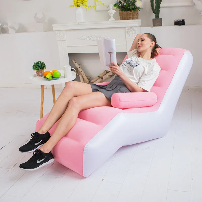Inflatable versatile comfy sofa Beige decor