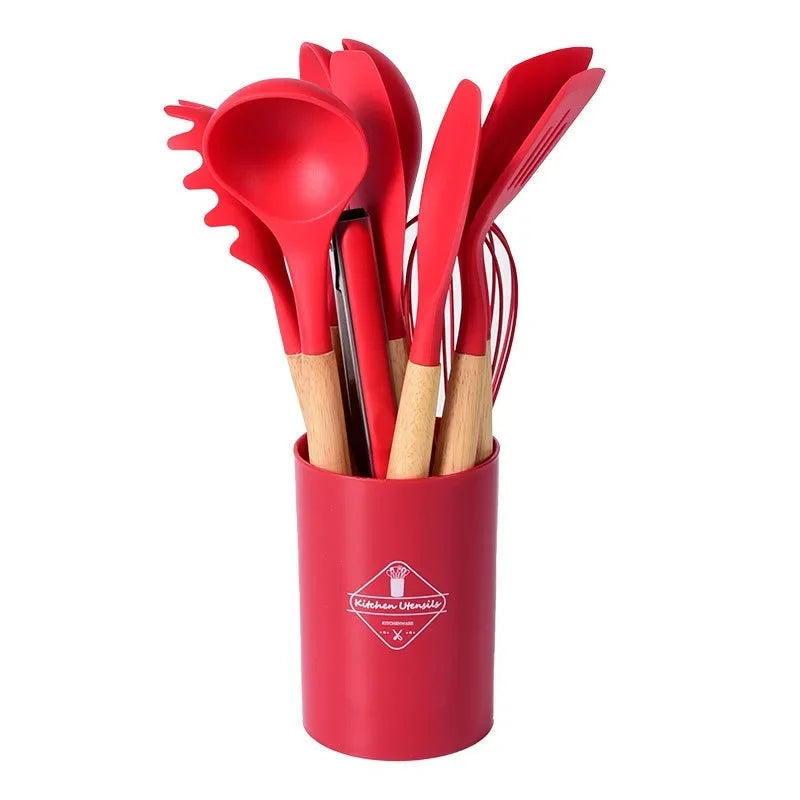 12pcs silicone utensils set Red kitchen accessories