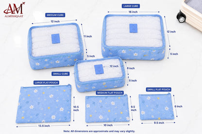 6 PCS Travel Organizer Packing Cube Set – Cubes & Flat Pouches