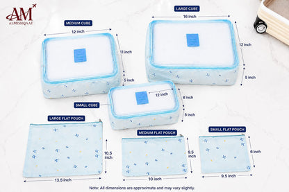 6 PCS Travel Organizer Packing Cube Set – Cubes & Flat Pouches