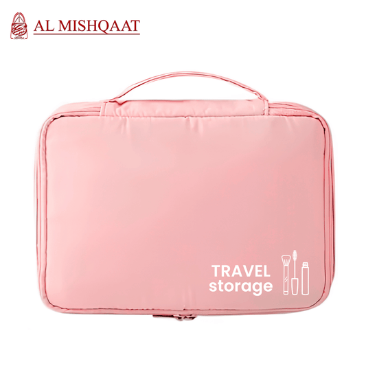 Pink travel and cosmetic storage bag 